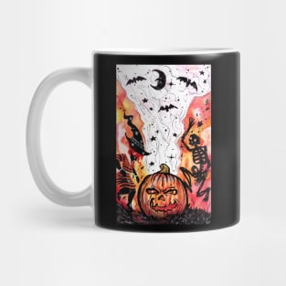 Dancing Witch and Spooky Skeleton Mug